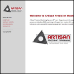 Screen shot of the Artisan Precision Machining Ltd website.