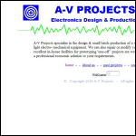 Screen shot of the A-v Projects website.