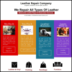 Screen shot of the Leather Repair Company website.