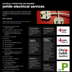 Screen shot of the J White Electrical Services website.