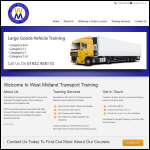 Screen shot of the West Midland Transport Training website.
