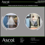 Screen shot of the Ascot Lift Services website.