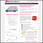 Screen shot of the Removals London 24 website.