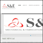 Screen shot of the S & E Mechanical & Fabrication Services Ltd website.