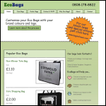 Screen shot of the EcoBags Ltd website.