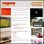 Screen shot of the Megaray Aerial & Satellite Services website.