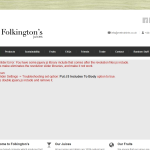 Screen shot of the Folkington's Juices website.