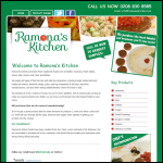 Screen shot of the Ramona's Kitchen Ltd website.