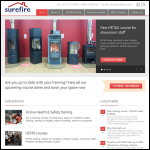 Screen shot of the Sure Fire Training Services website.