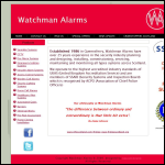 Screen shot of the Watchman Alarms website.