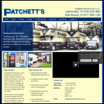 Screen shot of the Patchett's Removals Ltd website.