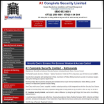Screen shot of the A1 Complete Security Ltd website.
