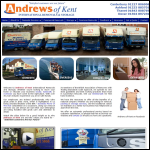 Screen shot of the Andrews of Kent International Removals & Storage website.