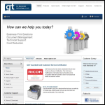 Screen shot of the G & T Office Equipment website.