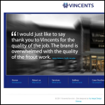 Screen shot of the Vincents (Norwich) Ltd website.