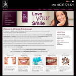 Screen shot of the Jk Dental website.