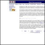 Screen shot of the Club Amusements website.