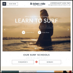 Screen shot of the Ticket to Ride Surf School website.