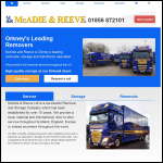 Screen shot of the Mcadie & Reeve Removals website.
