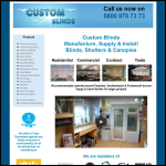 Screen shot of the Custom Blinds Ltd website.