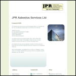 Screen shot of the Jpr Asbestos Services Ltd website.