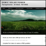 Screen shot of the Ohmic Solar Power website.