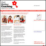 Screen shot of the Get Better Coaching website.