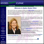 Screen shot of the Hydes Herbal Clinic website.