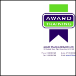 Screen shot of the Award Training Services Ltd website.