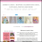 Screen shot of the Jennie's Cakes website.