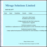 Screen shot of the Mirage Solutions Ltd website.