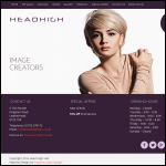 Screen shot of the Head High Hair website.