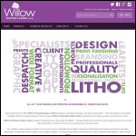 Screen shot of the Willow Printing & Design Ltd website.