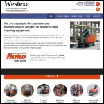 Screen shot of the Westexe Industrial Floor Cleaners website.