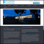 Screen shot of the Fusion Glazing Systems website.