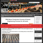 Screen shot of the The Recording Workshop website.