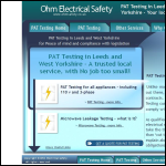 Screen shot of the Ohm Electrcial Safety website.