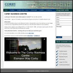 Screen shot of the Corby Business Centre - Office to Rent website.