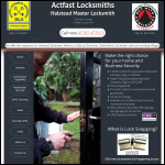 Screen shot of the Actfast Locksmiths website.