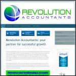 Screen shot of the Revolution Accountants website.