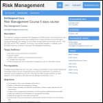 Screen shot of the Risk Management Course website.