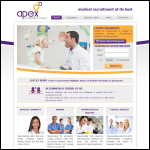 Screen shot of the Apex International Recruitment Ltd website.