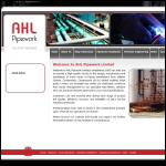 Screen shot of the Ahl Industrial Pipework Specialists Ltd website.