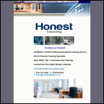 Screen shot of the The Honest Cleaning Co. website.