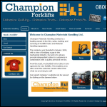 Screen shot of the Champion Materials Handling Ltd website.