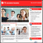 Screen shot of the T1 Business Skills Training website.