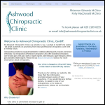 Screen shot of the Ashwood Chiropractic Clinic website.