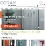 Screen shot of the Coram Showers Ltd website.