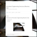 Screen shot of the Precision Engineering Services Buxton website.