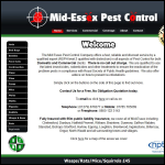 Screen shot of the Mid-essex Pest Control website.